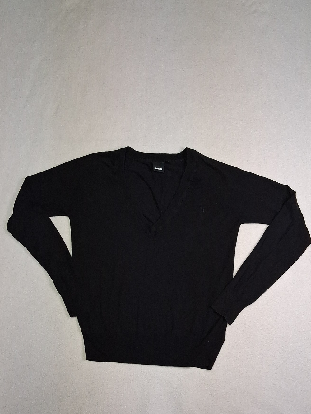 Hurley Black V-Neck Long Sleeve Women's Top